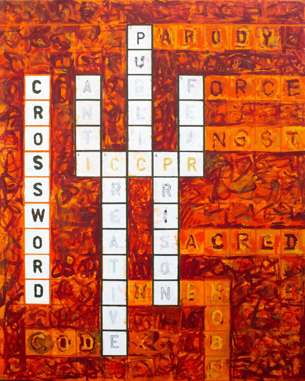 Chandraguptha Thenuwara Cross(words), 2023 Acrylic on Canvas 152 x 122 cm 59 7/8 x 48 in