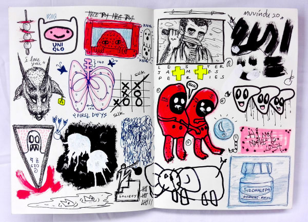 Muvindu Binoy Mythopoetic 12, 2020 Mixed Media on Sketchbook Paper 21 x 30 cm 8 1/4 x 11 3/4 in