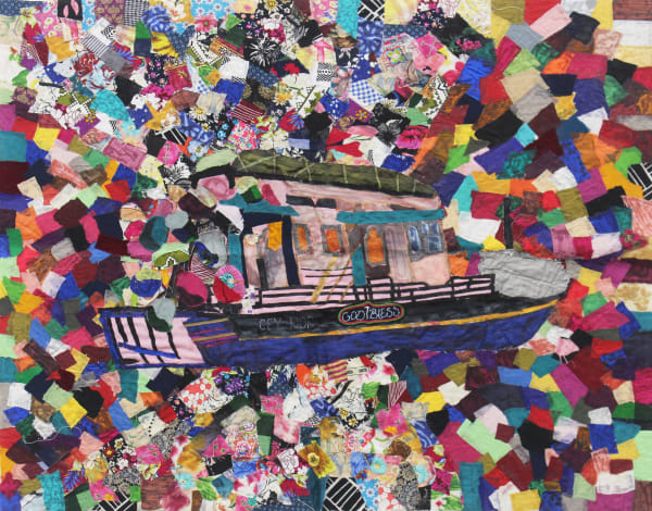 Hema Shironi The Lord Your God is with You II, 2024 Patch Work and Appliqué on Canvas 74 x 93 cm 29 1/8 x 36 5/8 in