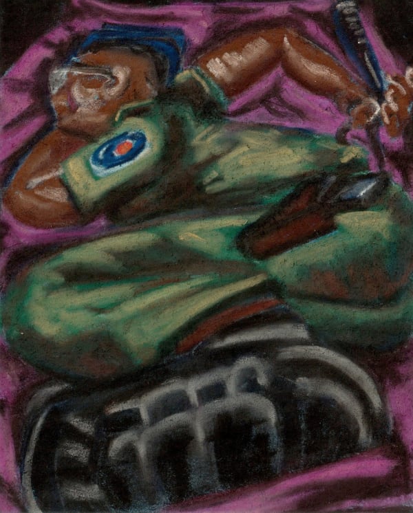 Mayun Kaluthanthri Uniform #2 Gouache and Pastels on Paper 25 x 18 cm 9 7/8 x 7 1/8 in