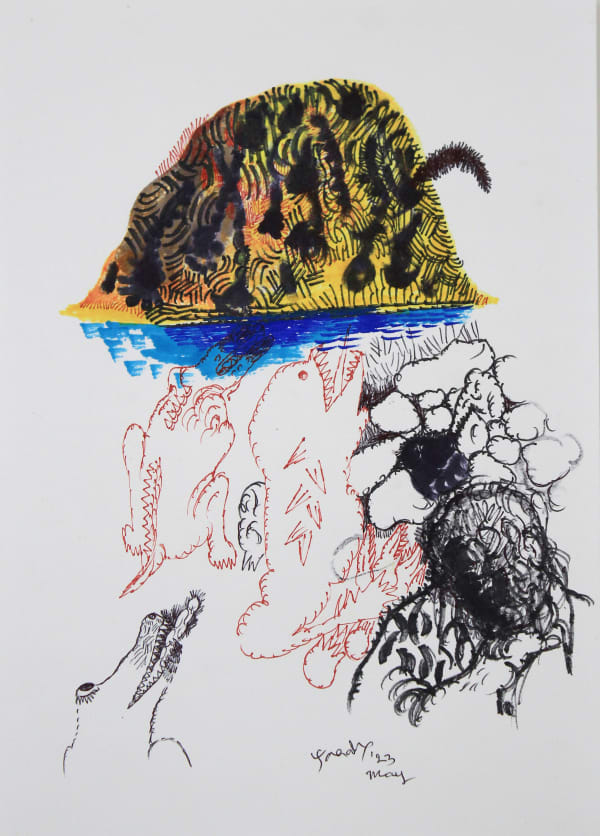 Jagath Weerasinghe Untitled 26, 2023 Mixed Media on Paper 35 x 25cm 9 7/8 x 13 3/4 in