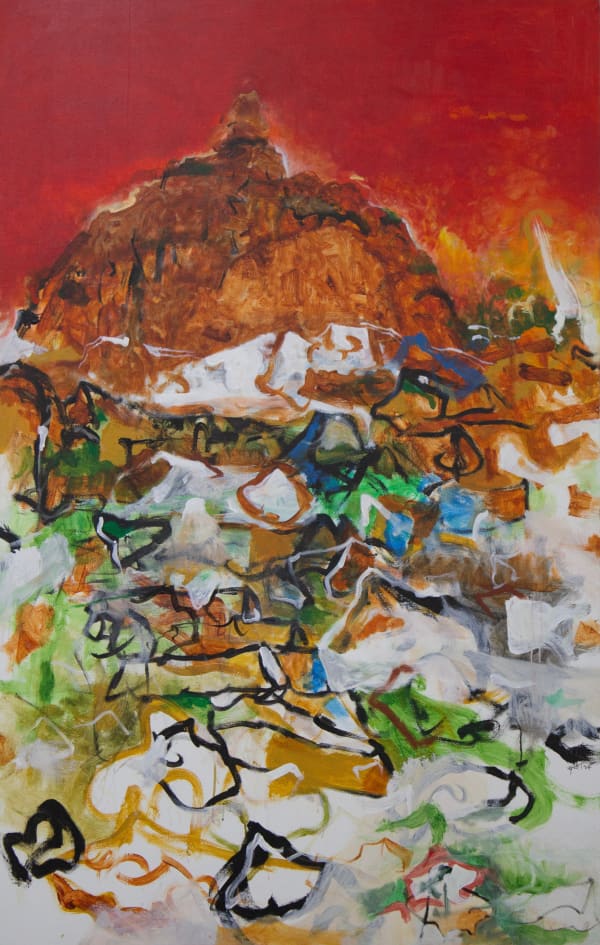 Jagath Weerasinghe Discovery of Ceylon : Ruined Stupa 6, 2024 Acrylic on Canvas 152 x 97 cm 59 7/8 x 38 1/4 in