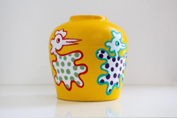 Sanjeewa Kumara Uncanny Personality, 2023 Mixed Media on Clay Ginger Jar 20 cm x 22 cm x 22 cm