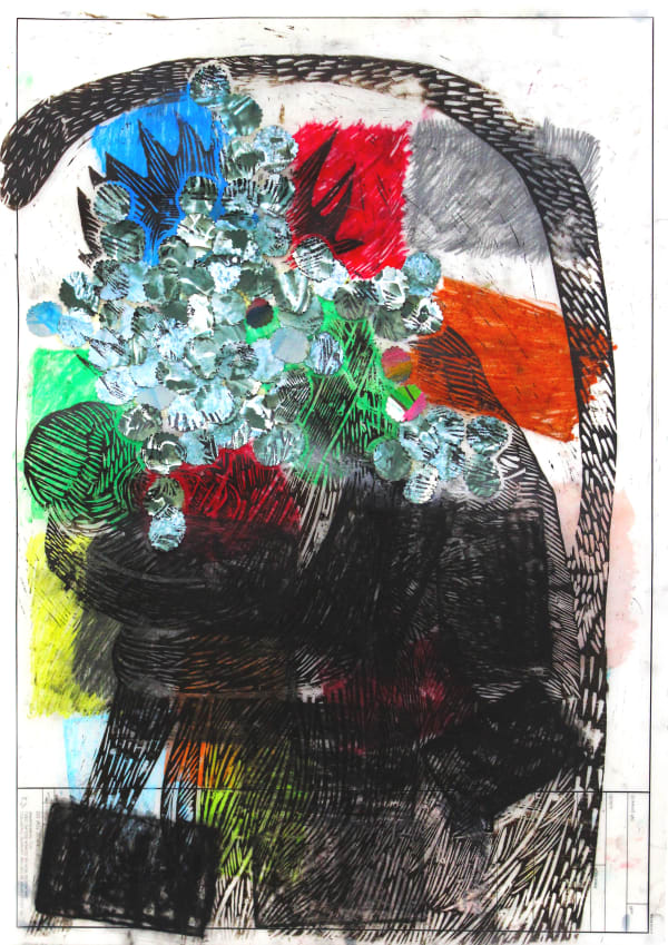 Chudamani Clowes Corallium Journey Passport 4, 2025 Mixed Media on Tracing Paper 84 x 64 cm 33 1/8 x 25 1/4 in