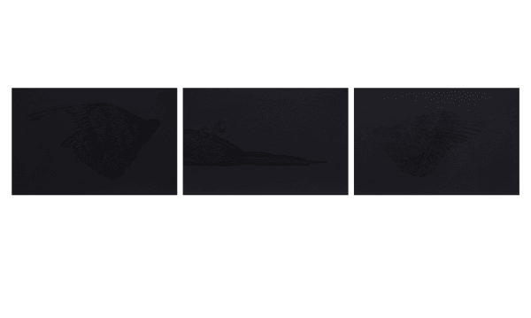 Firi Rahman Passing , 2020 Mixed Media on Canvas 22 x 33 cm (x3) 8 5/8 x 13 x 1 1/8 inches