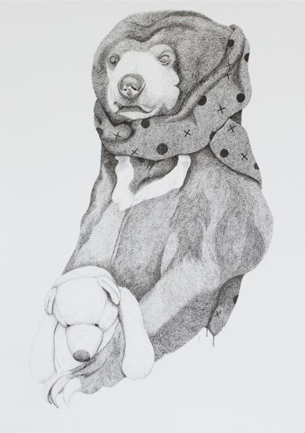 Firi Rahman Desolated, 2016 Pen on Paper 100 x 71 cm 39 3/8 x 28 in