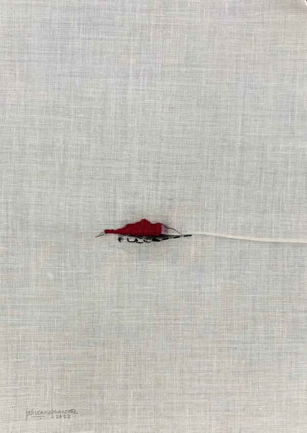 Fabienne Francotte The Invisible Words 04, 2022 Embroidery on Fabric 28 x 40 cm 11 1/8 x 15 3/4 in