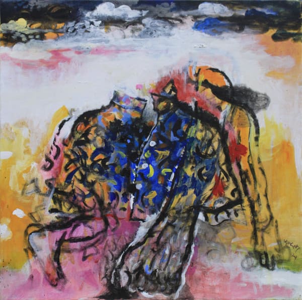 Jagath Weerasinghe Under the Dark Sky : Doge 1, 2024 Acrylic on Canvas 50 x 50 cm 19 3/4 x 19 3/4 in