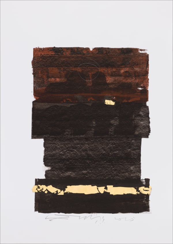 Kingsley Gunatillake Golden Fence, 2025 Mixed Media on Paper 102 x 72 cm 40 1/8 x 28 3/8 in