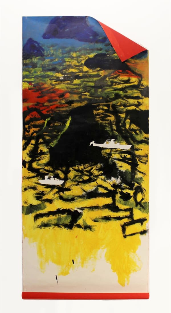 Jagath Weerasinghe THEERTHA YATHRA 2.1, 2017 Acrylic & Collage on Canvas 242cm x 100cm