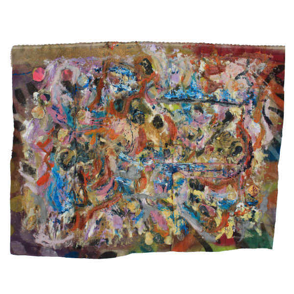 Chudamani Clowes Intelligent life, weird eyes focus on its prey, tentacles of nerves, 2025 Mixed Media on Linen Flax 80 x 61 cm 31 1/2 x 24 in