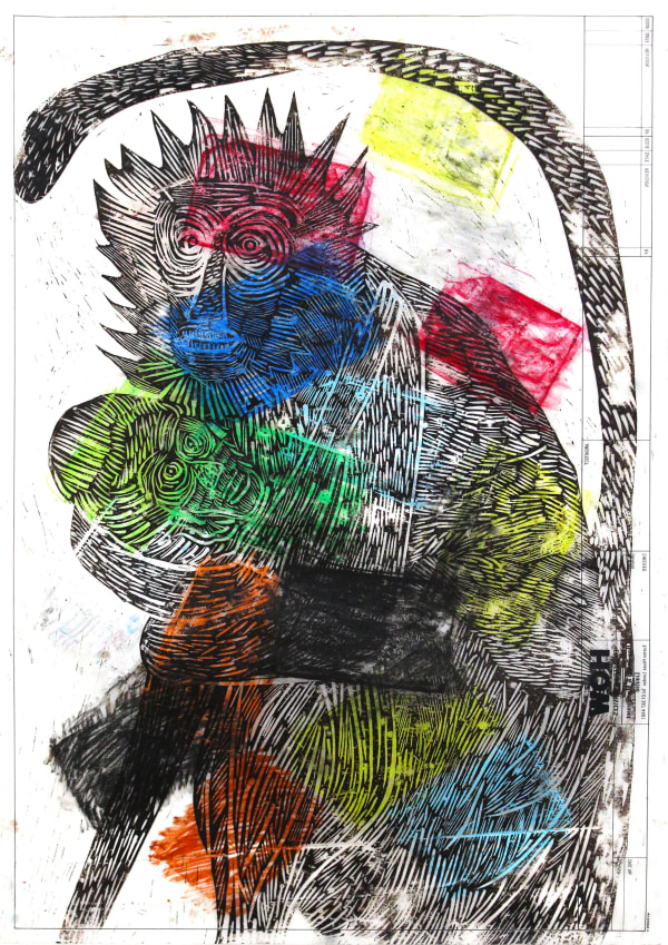 Chudamani Clowes Corallium Journey Passport 3, 2025 Mixed Media on Tracing Paper 84 x 64 cm 33 1/8 x 25 1/4 in