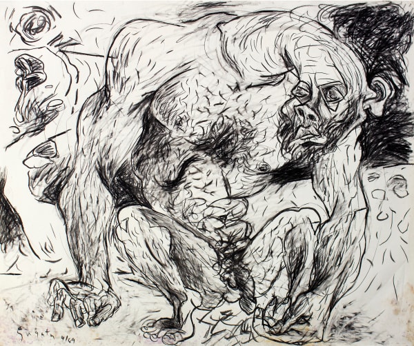 Jagath Weerasinghe Long Necked Man, 1989 Charcoal on Paper 75 x 90 cm 29 1/2 x 35 3/8 in