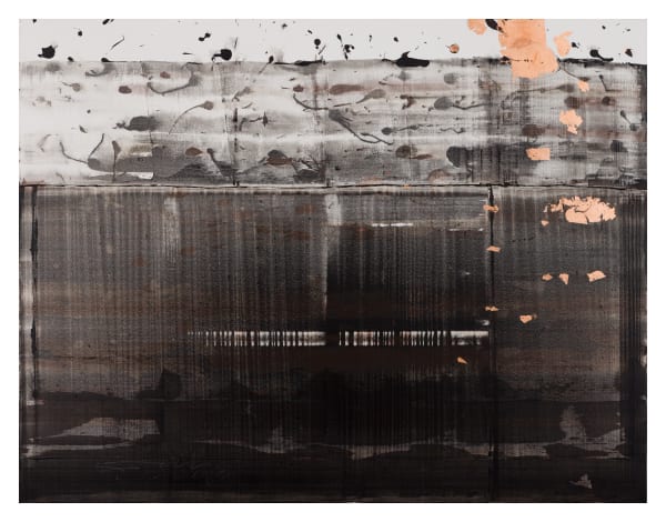 Kingsley Gunatillake Ethereal Shadow VI, 2024 Acrylic and Copper Leaf on Canvas 153 x 198 cm 60 1/4 x 78 in