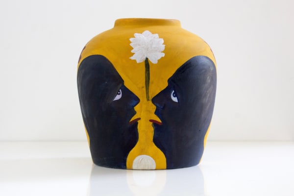 Sivasubramaniam Kajendran H.O.P.E, 2023 Mixed Media on Clay Ginger Jar 20 cm x 22 cm x 22 cm