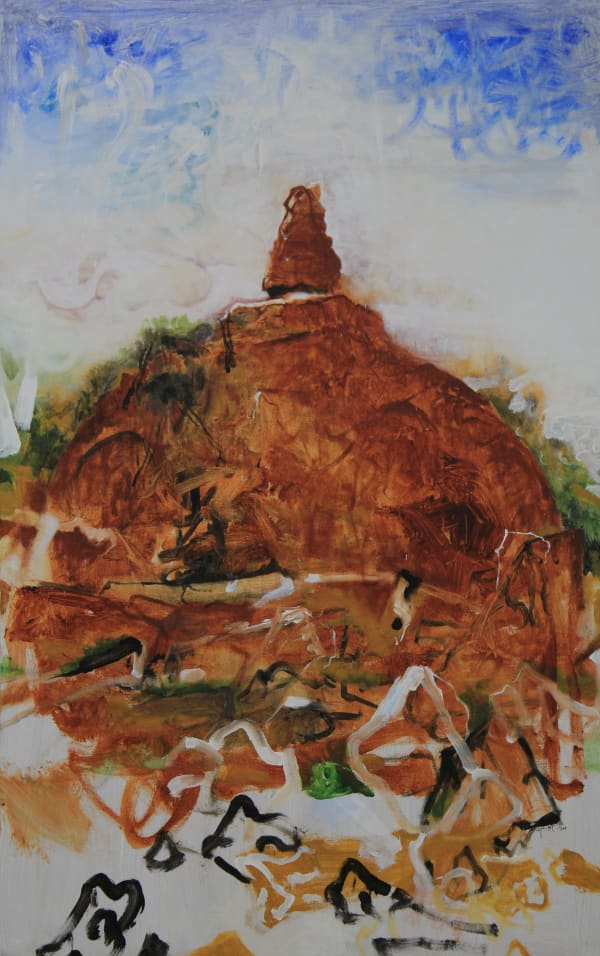 Jagath Weerasinghe Discovery of Ceylon : Ruined Stupa 5, 2024 Acrylic on Canvas 152 x 97 cm 59 7/8 x 38 1/4 in