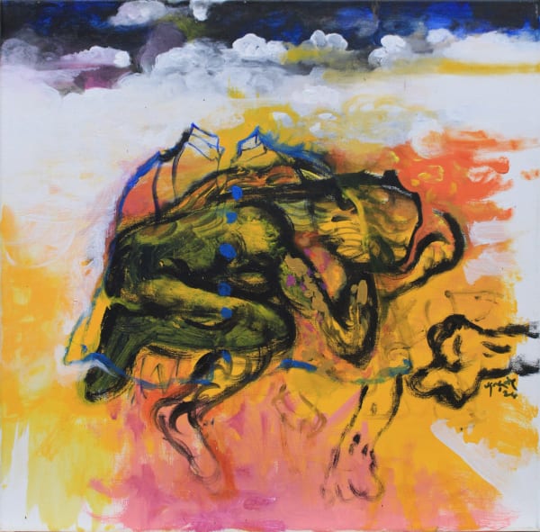 Jagath Weerasinghe Under the Dark Sky : Doge 3, 2024 Acrylic on Canvas 50 x 50 cm 19 3/4 x 19 3/4 in