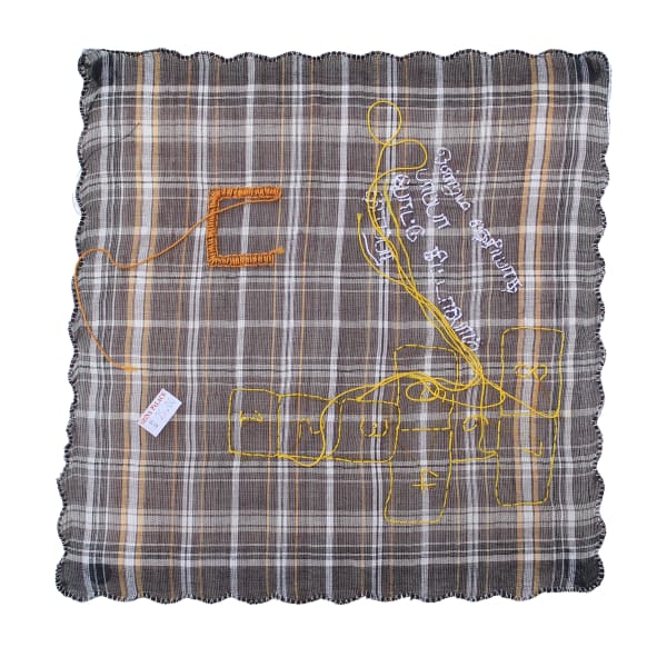 Hema Shironi Talking Hands 7, 2021 Mixed Media on Handkerchieves 27 x 26 cm 10 5/8 x 10 1/4 in