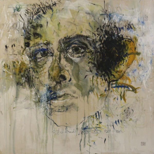 Hashan Cooray Masochist Poem III, 2019 Mixed Media on Canvas 153cm x 153cm