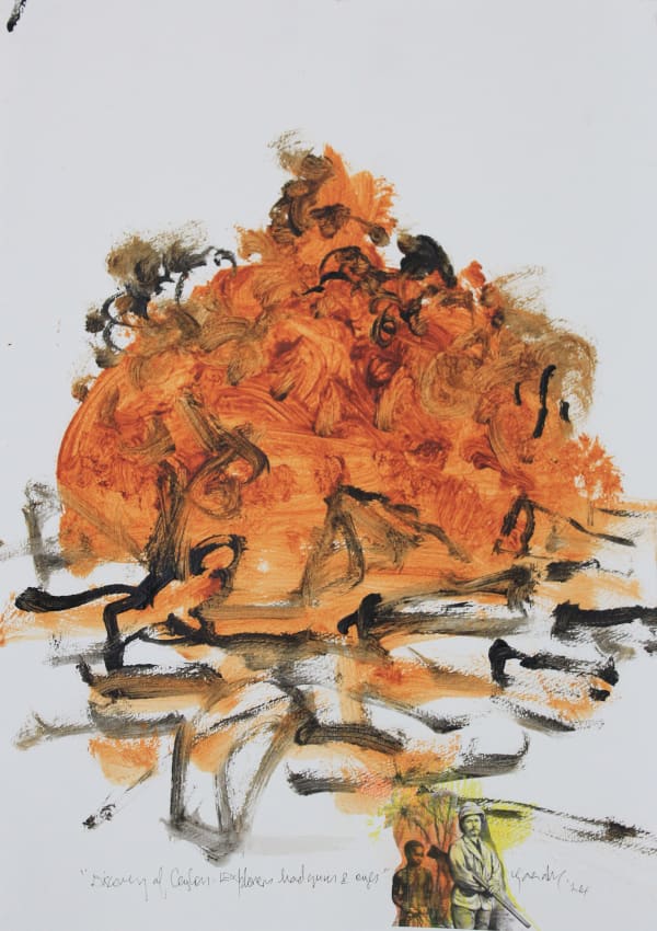 Jagath Weerasinghe Discovery of Ceylon : Explorers Have Eyes and Guns 1, 2024 Mixed Media on Paper 42 x 29 cm 16 1/2 x 11 3/8 in