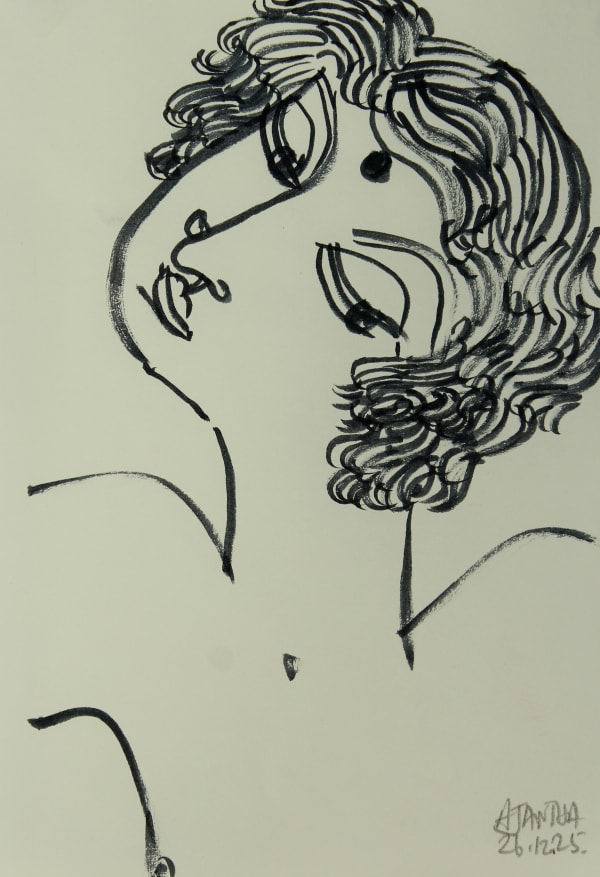 Ajantha Ranaweera Boy in Paradise , 2025 Ink on Paper 19 x 13 cm 7 1/2 x 5 1/8 in