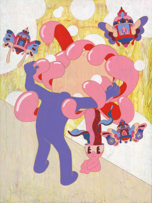 Murugiah Wake me up when it's over, 2025 Acrylic on Wood 61 x 45 x 4 cm 24 x 17 3/4 x 1 5/8 in