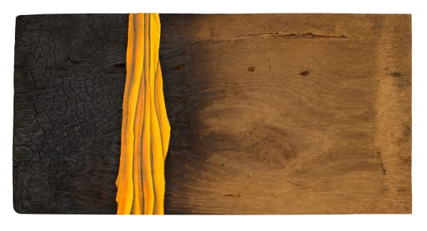 Malinda Jayasinghe Saffron Borders I, 2024 Oil Paint on Wood 15 x 31 cm 5 7/8 x 12 1/4 in