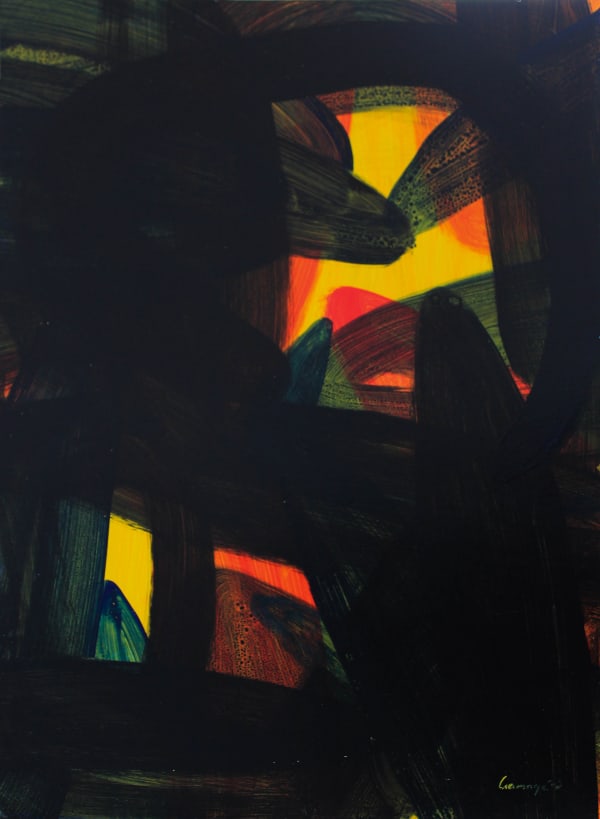 Pathum Gamage Station 42, 2025 Acrylic on Board 43 x 31.5 cm 16 7/8 x 12 3/8 in