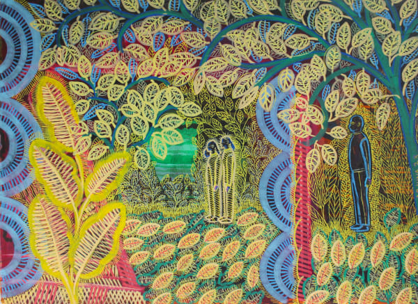 Arjuna Gunarathne Family, 2023 Mixed Media on Paper 30cm x 42cm 11 3/4 x 16 1/2 in