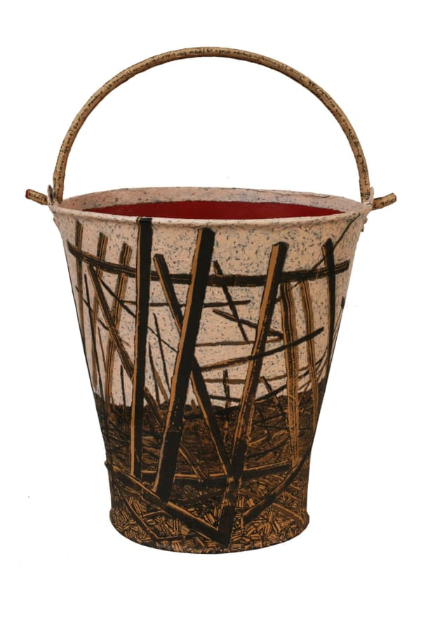 Gayan Prageeth Since 1983 IX, 2016 Mixed Media on Steel Bucket 57 x 41cm x 33cm
