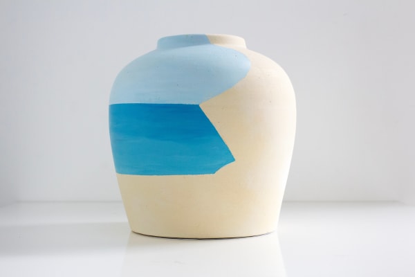 Muhanned Cader Sky Sea Earth, 2023 Mixed Media on Clay Ginger Jar 20 cm x 22 cm x 22 cm