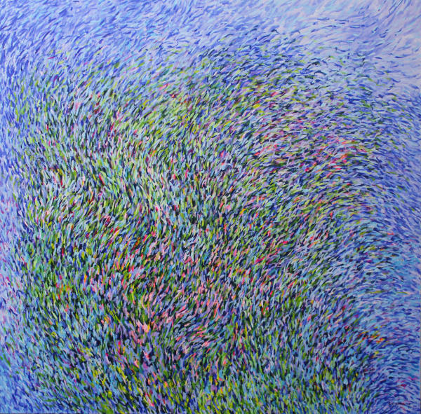 Ruwan Prasanna Kaze No Iro X, 2023 Acrylic on Canvas 183 x 183 cm 72 x 72 in