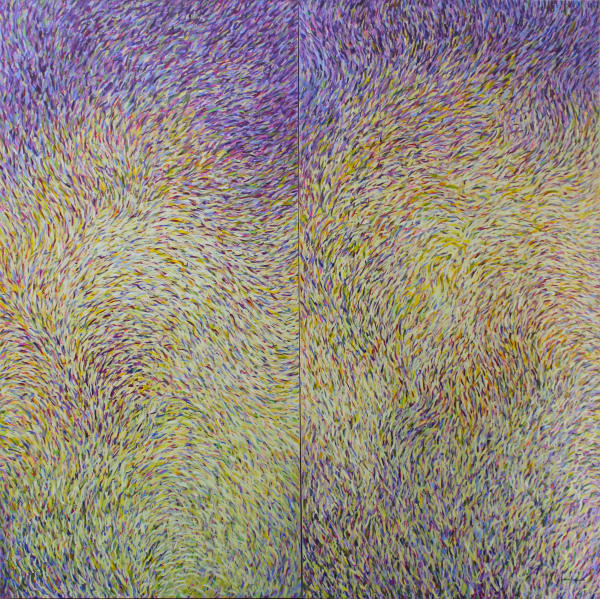 Ruwan Prasanna Kaze No Iro I, 2023 Acrylic on Canvas 244 cm x 244 cm 96 x 96 in