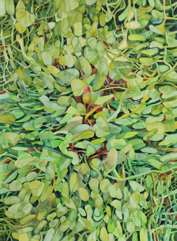 Shaanea Mendis Resilient City I, 2025 Watercolour and Gold Leaf on Paper 76 x 56 cm 29 7/8 x 22 in