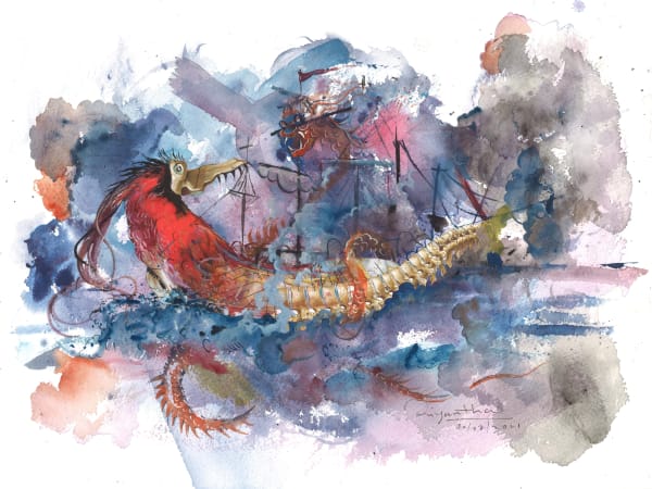 Priyantha Udagedara Serendib 19, 2021 Watercolour on Paper 21 x 30 cm 8 1/4 x 11 3/4 in