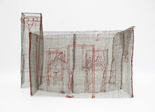 Hema Shironi Filtered Wall, 2020 Stitched on Iron Mesh 31cm x 43 cm 12 1/5 x 16 93/100 inches