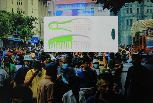 Pradeep Thalawatta What We Choose to Keep, Throw Away and Remember VIII, 2025 Acrylic, Paper and Print on Archival Photo Paper 36 x 41 cm 14 1/8 x 16 1/8 in