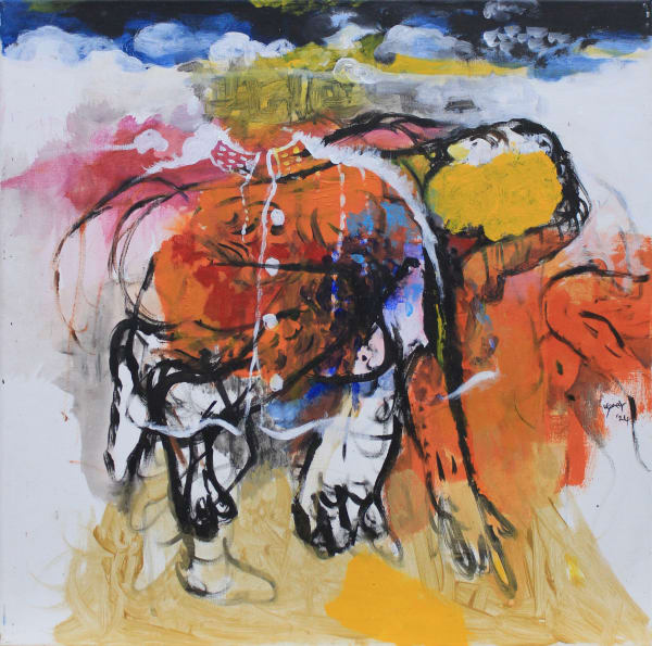 Jagath Weerasinghe Under the Dark Sky : Doge 2, 2024 Acrylic on Canvas 50 x 50 cm 19 3/4 x 19 3/4 in