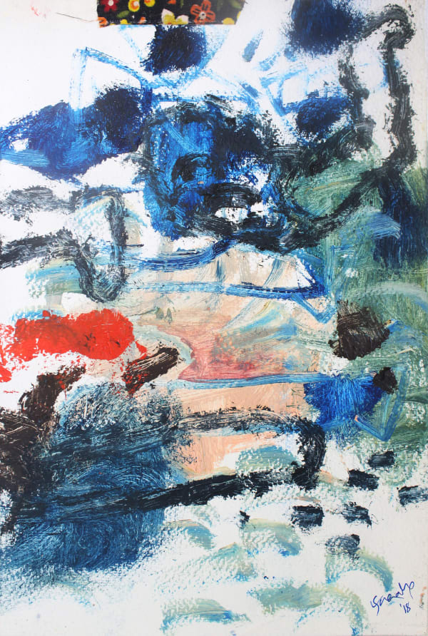 Jagath Weerasinghe Belief 19, 2018 Mixed Media on Paper 30 x 20 cm 11 3/4 x 7 7/8 in