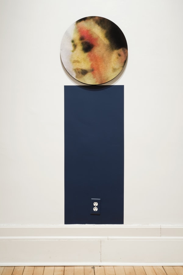 Picture (March 8), 2010 C-print mounted to sintra, paint, vinyl lettering 20 inch (50.8 cm) diameter circle, 48 inches (121.9 cm) overall