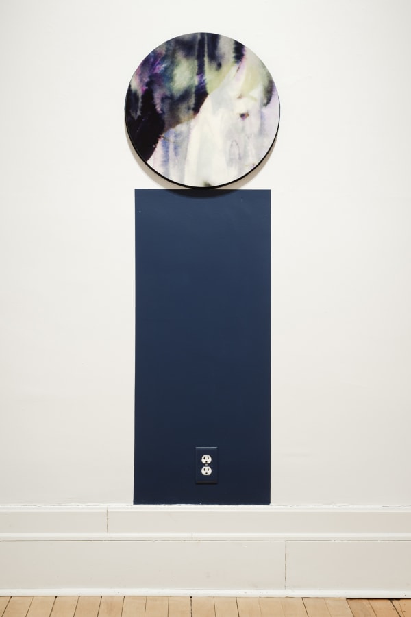 Picture (March 1), 2010 C-print mounted to sintra, paint, vinyl lettering 20 inch (50.8 cm) diameter circle, 48 inches (121.9 cm) overall