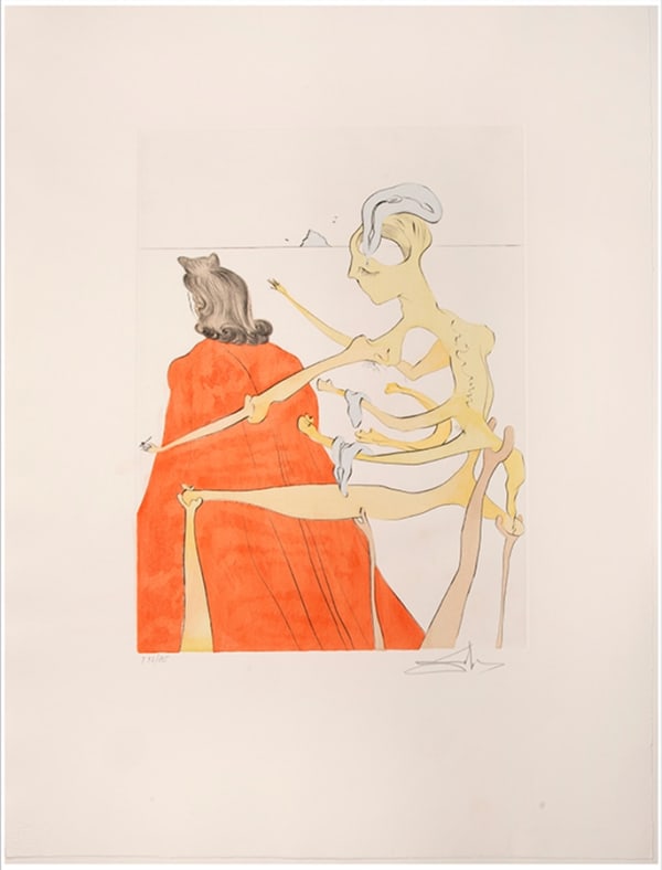 Salvador Dalí, The Divine Back of Gala, from After 50 Years of Surrealism, 1974