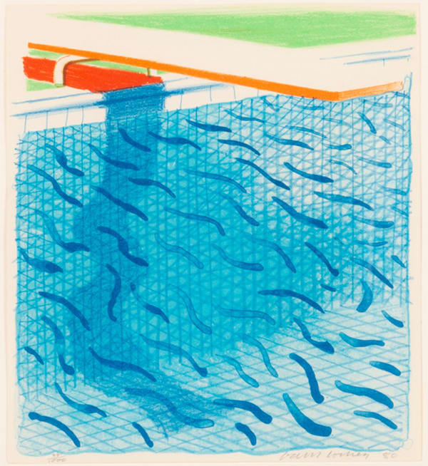 David Hockney, Paper Pools, Pool Made with Paper and Blue Ink for Book, 1980