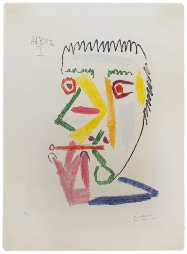 Pablo Picasso, Fumer À la Cigarette Rouge (B., BA. 1167), 1964