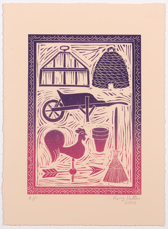 Rory Hutton, Potting Shed II (Pink/Purple Ombré), 2023