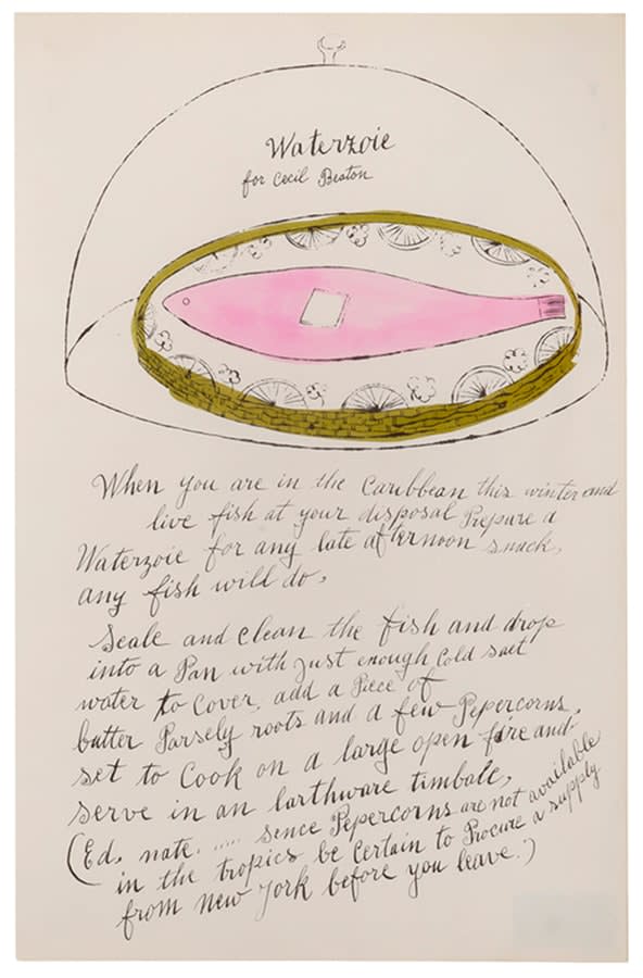 Andy Warhol, Waterzoie, from Wild Raspberries, 1959