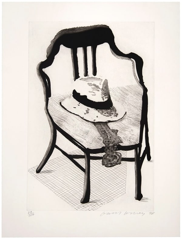 David Hockney, Panama Hat with a Bow Tie on a Chair, from The Geldzahler Portfolio, 1998