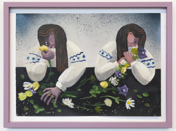 Heidi Ukkonen 7 flowers , 2020 Egg-tempera acrylic on paper (framed) 48 x 36 cm