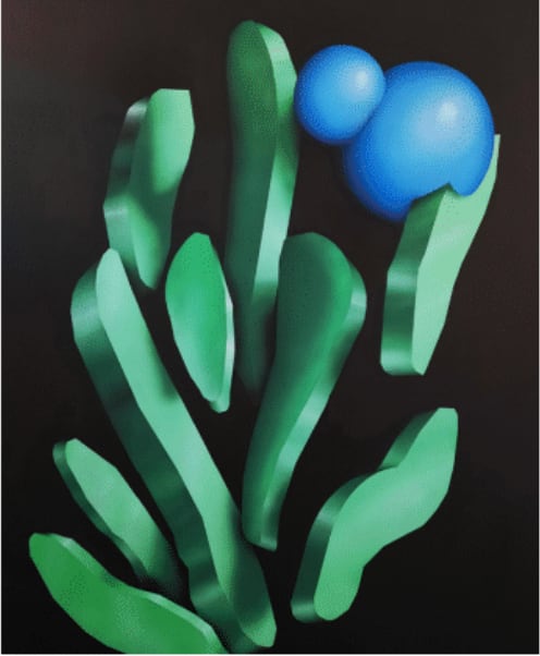 Elise Willems, Compositie met blauw, 2022