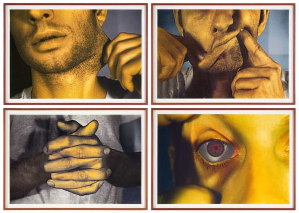 Bruce Nauman, Cockeye Lips from Infrared Outtakes, Hands Only from Infrared Outtakes, Neck Pull from Infrared Outtakes, Opened Eye from Infrared Outtakes, 2006